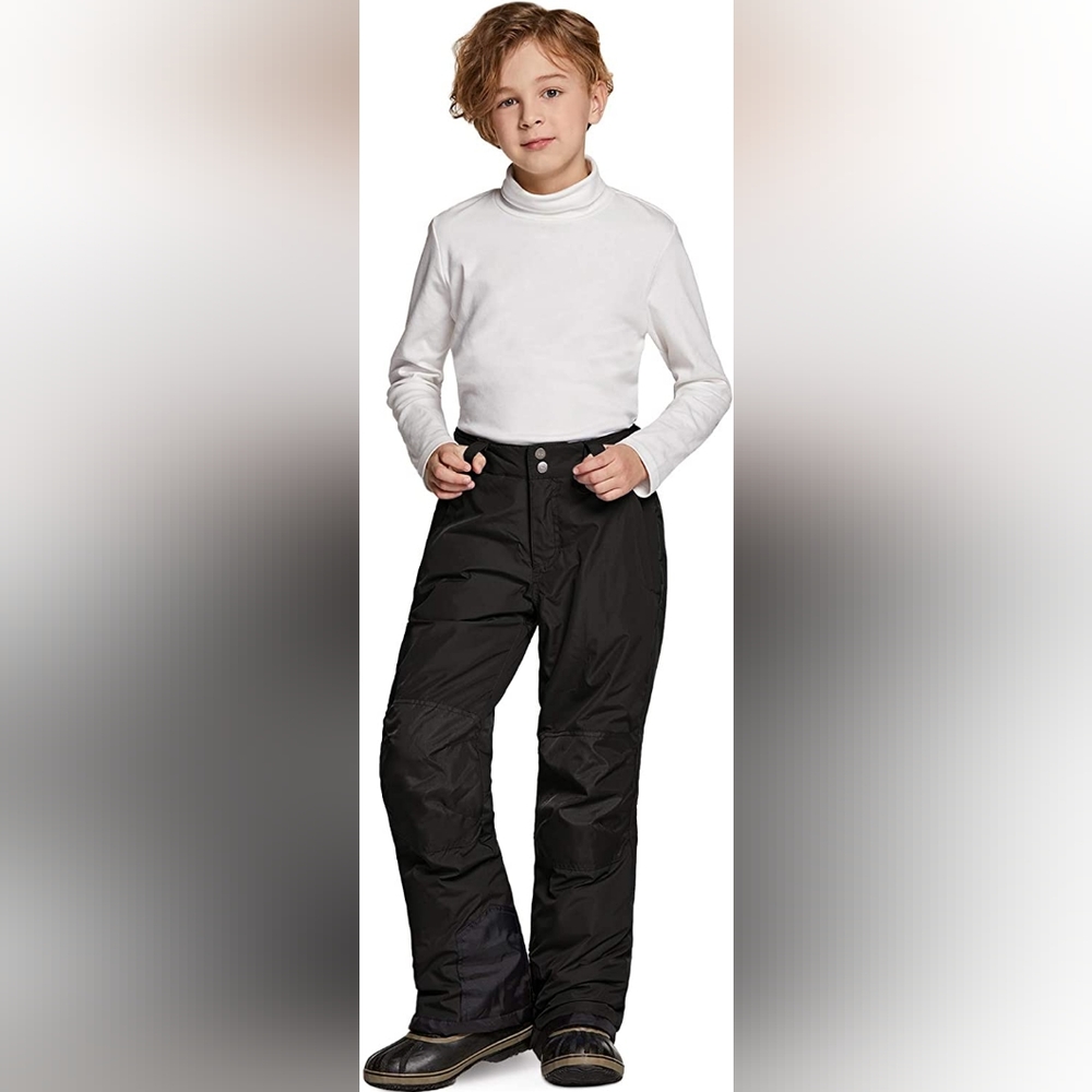 TSLA Snowpants Active Ski Snow Mountains Kids Black Youth 10/12
